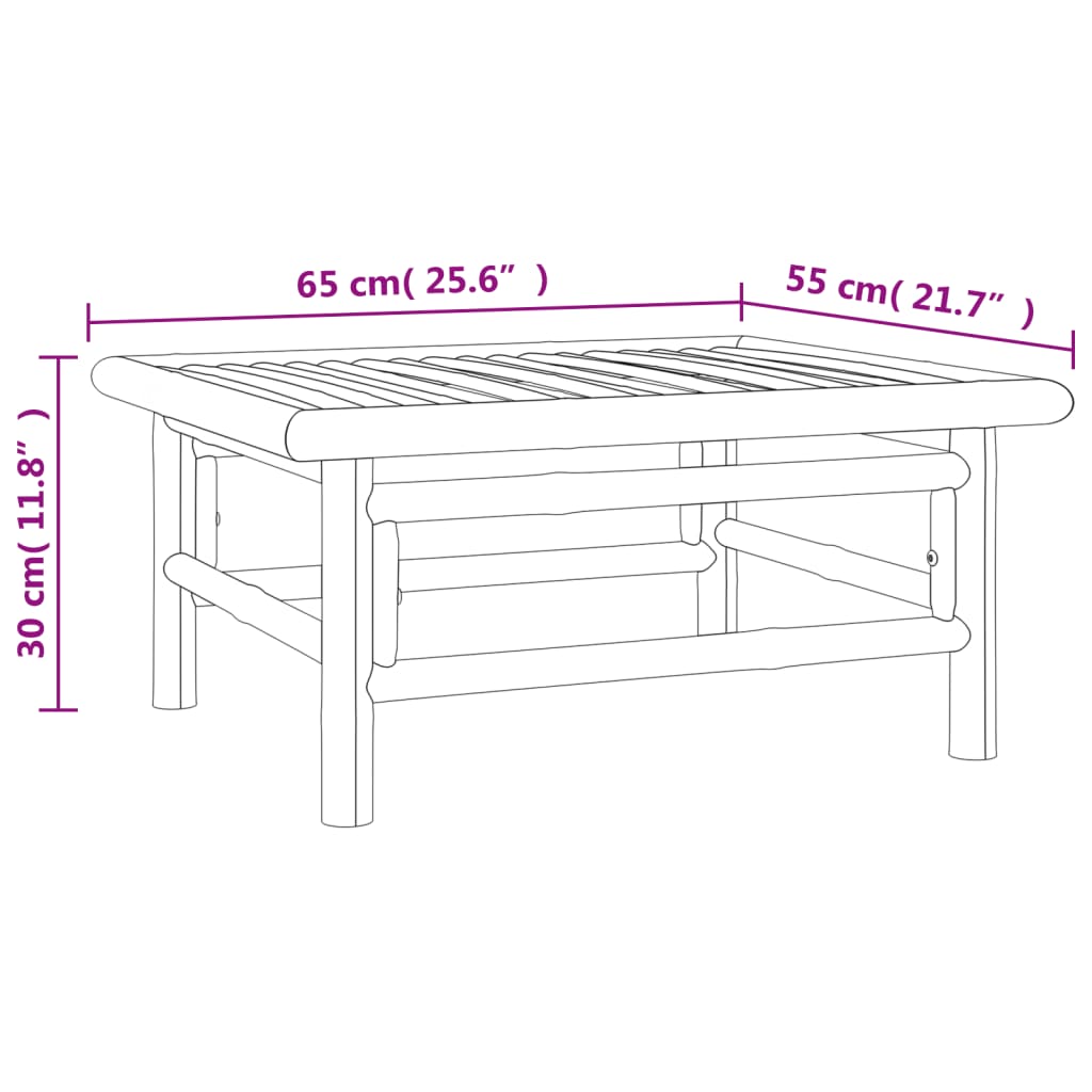 6-Tlg. Garten-Lounge-Set Mit En Kissen Bambus