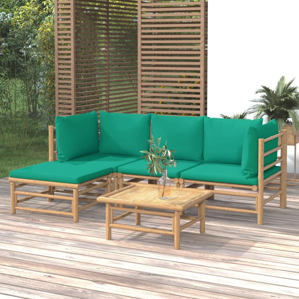 8-Tlg. Garten-Lounge-Set Mit Kissen Bambus