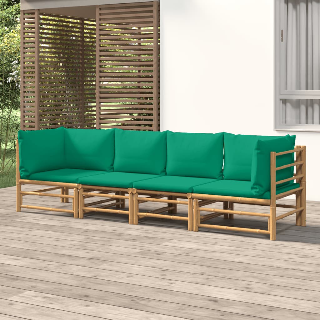 8-Tlg. Garten-Lounge-Set Mit Kissen Bambus