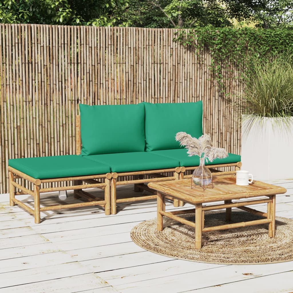 8-Tlg. Garten-Lounge-Set Mit Kissen Bambus