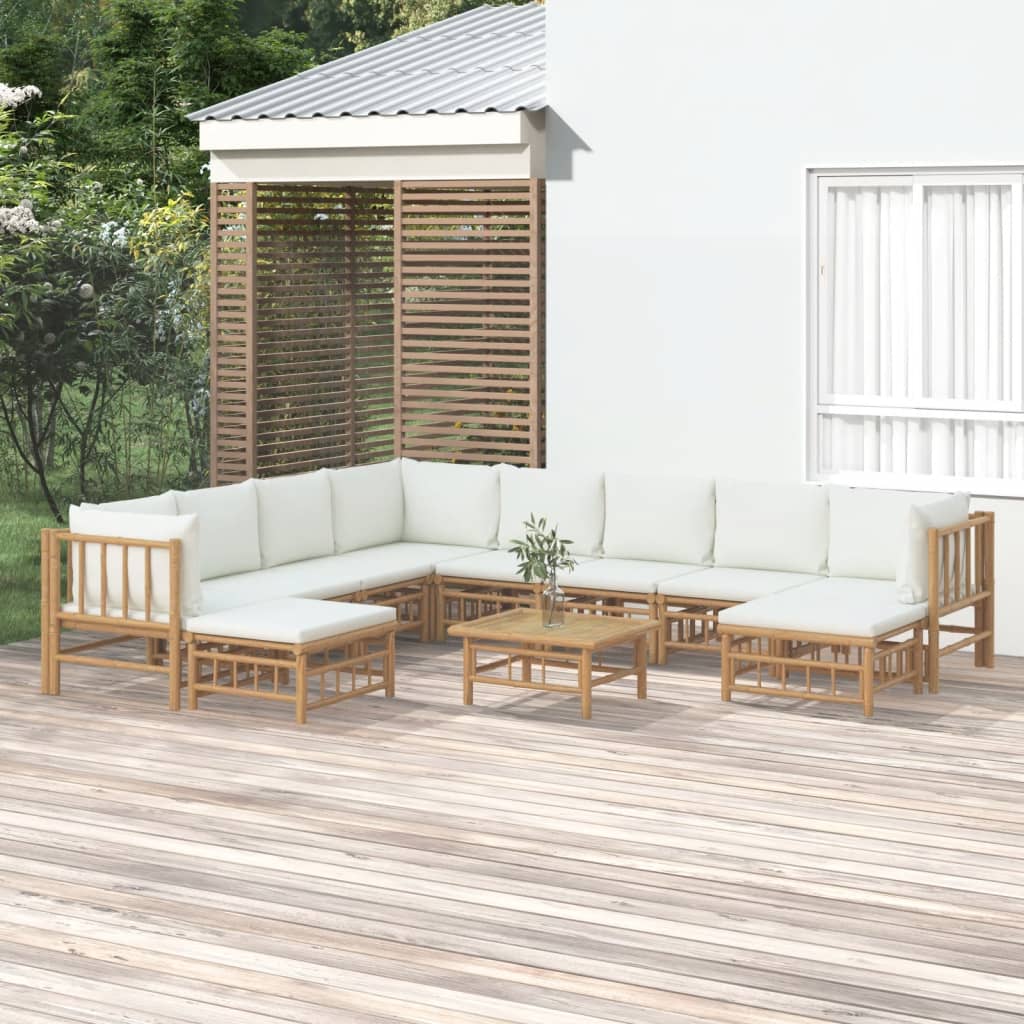5-Tlg. Garten-Lounge-Set Mit En Kissen Bambus