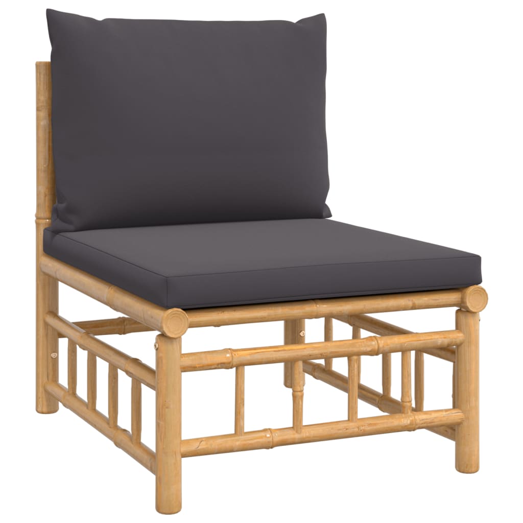 4-Tlg. Garten-Lounge-Set Mit En Kissen Bambus