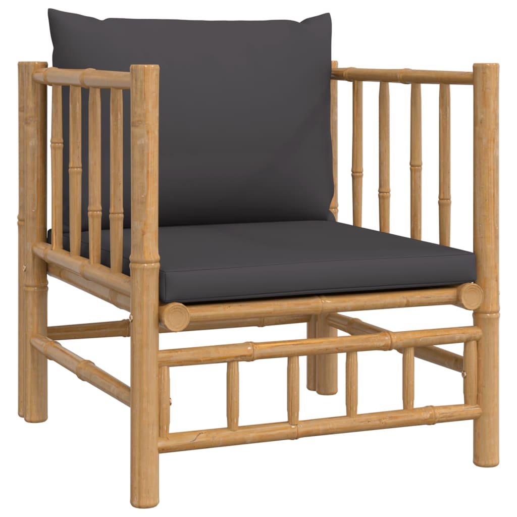 5-Tlg. Garten-Lounge-Set Mit En Kissen Bambus