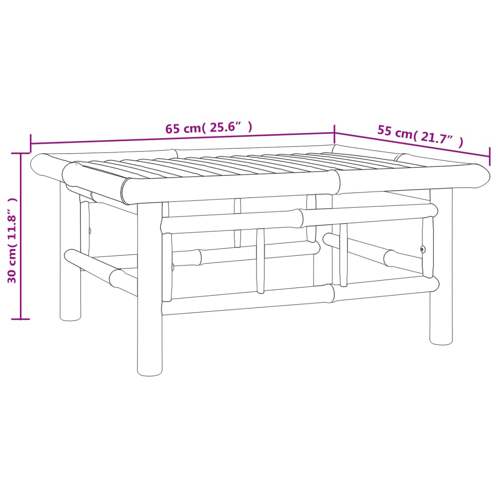 5-Tlg. Garten-Lounge-Set Mit En Kissen Bambus