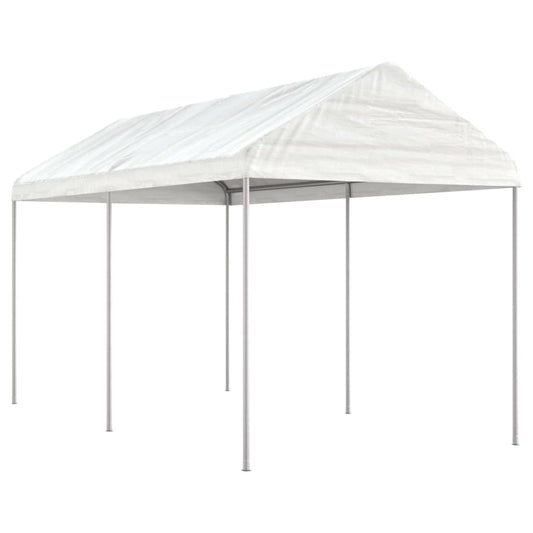 Pavillon Mit Dach Weiß 4,46X2,28X2,69 M Polyethylen