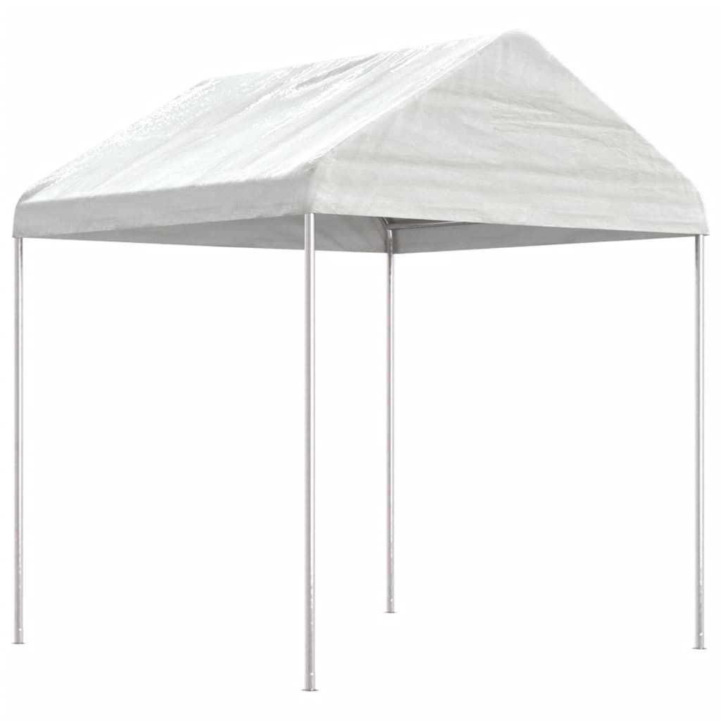 Pavillon Mit Dach Weiß 4,46X2,28X2,69 M Polyethylen