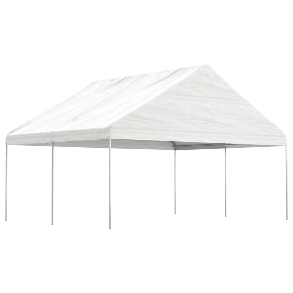 Pavillon Mit Dach Weiß 20,07X5,88X3,75 M Polyethylen