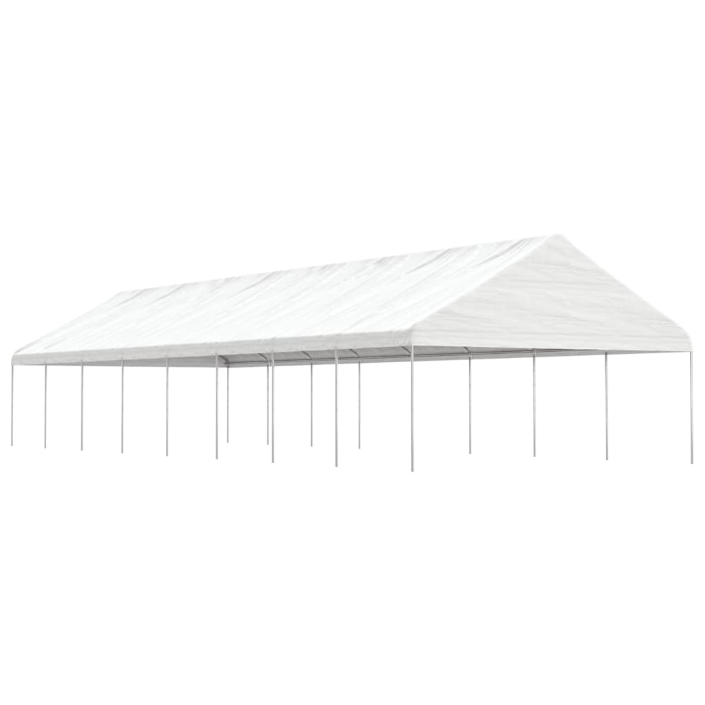 Pavillon Mit Dach Weiß 20,07X5,88X3,75 M Polyethylen