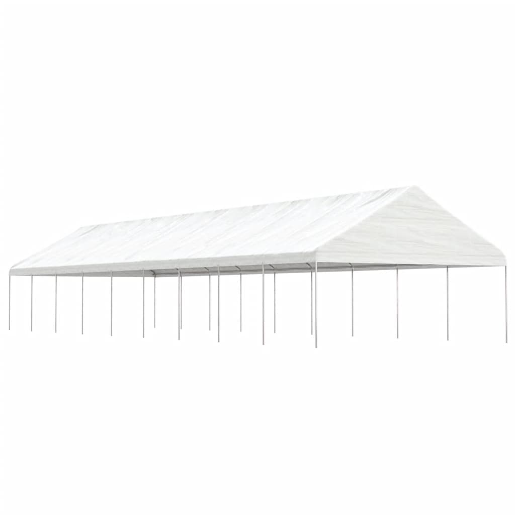 Pavillon Mit Dach Weiß 20,07X5,88X3,75 M Polyethylen