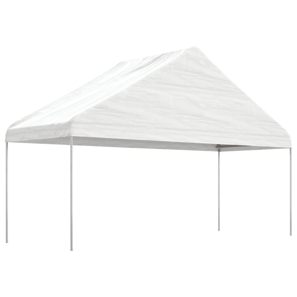 Pavillon Mit Dach Weiß 20,07X5,88X3,75 M Polyethylen