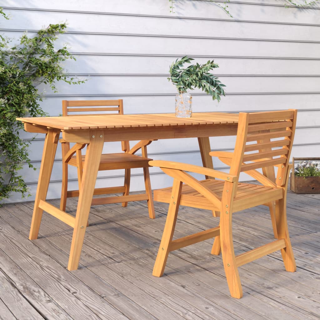 Gartenstühle 2 Stk. 58X58X87 Cm Massivholz Akazie