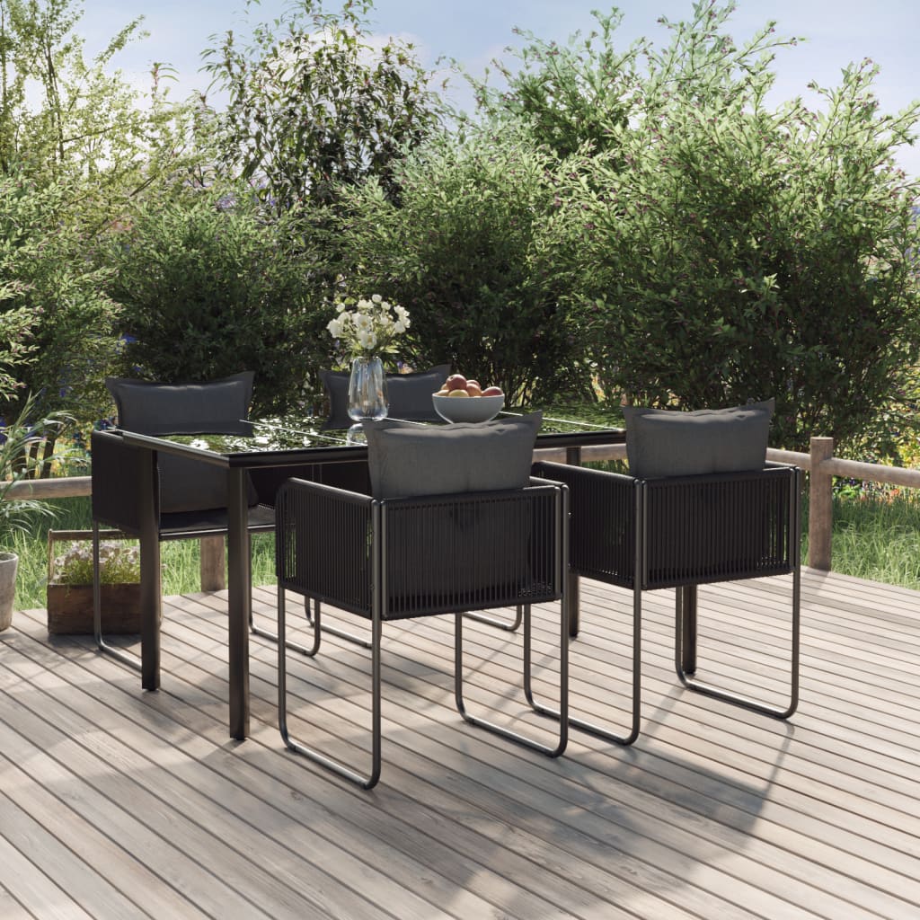 7-Tlg. Garten-Essgruppe Schwarz