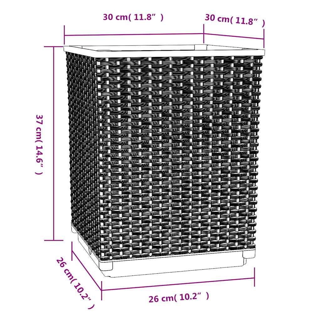 Pflanzkübel 2 Stk. 30X30X37 Cm Polypropylen