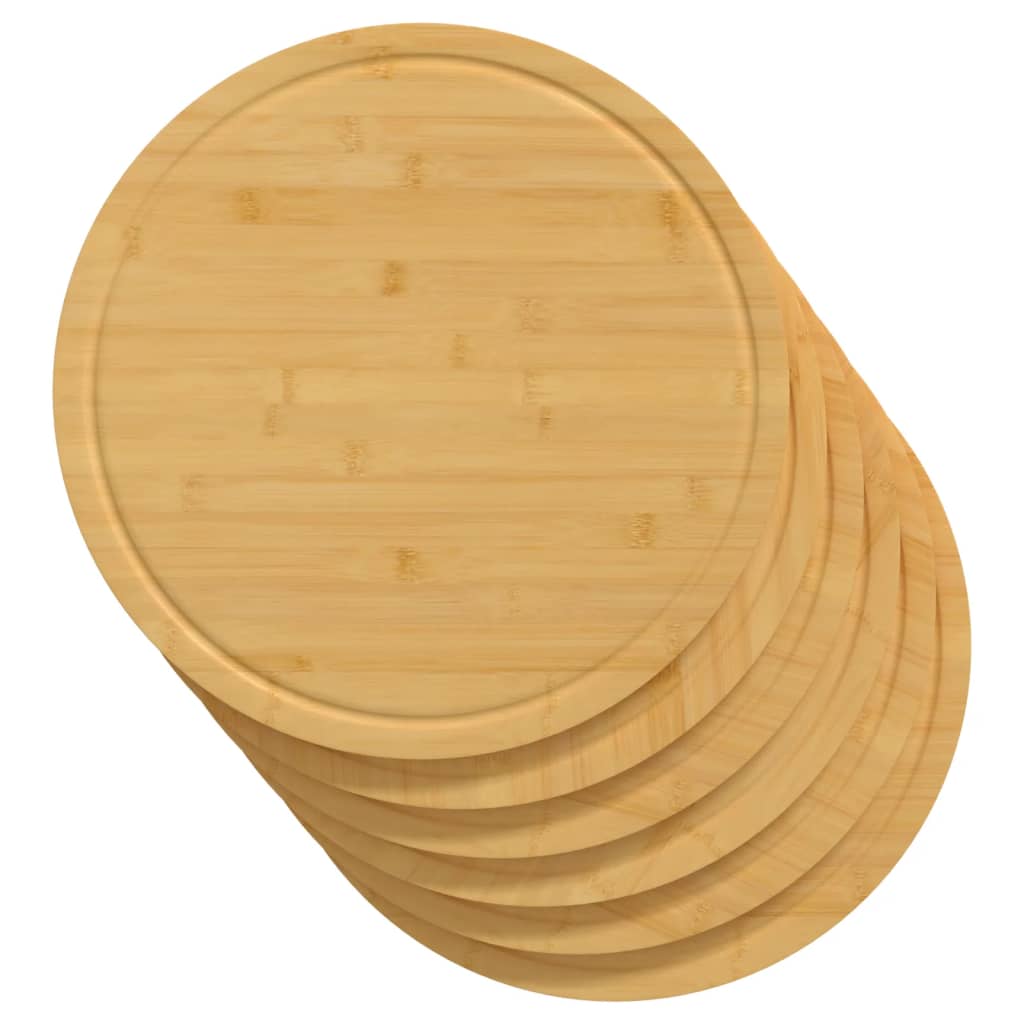 Schneidebretter 6 Stk. Ø30X1,5 Cm Bambus