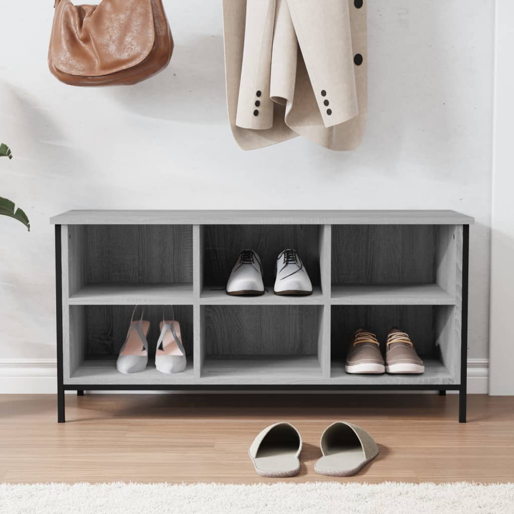 Schuhregal Holzwerkstoff Grau Sonoma