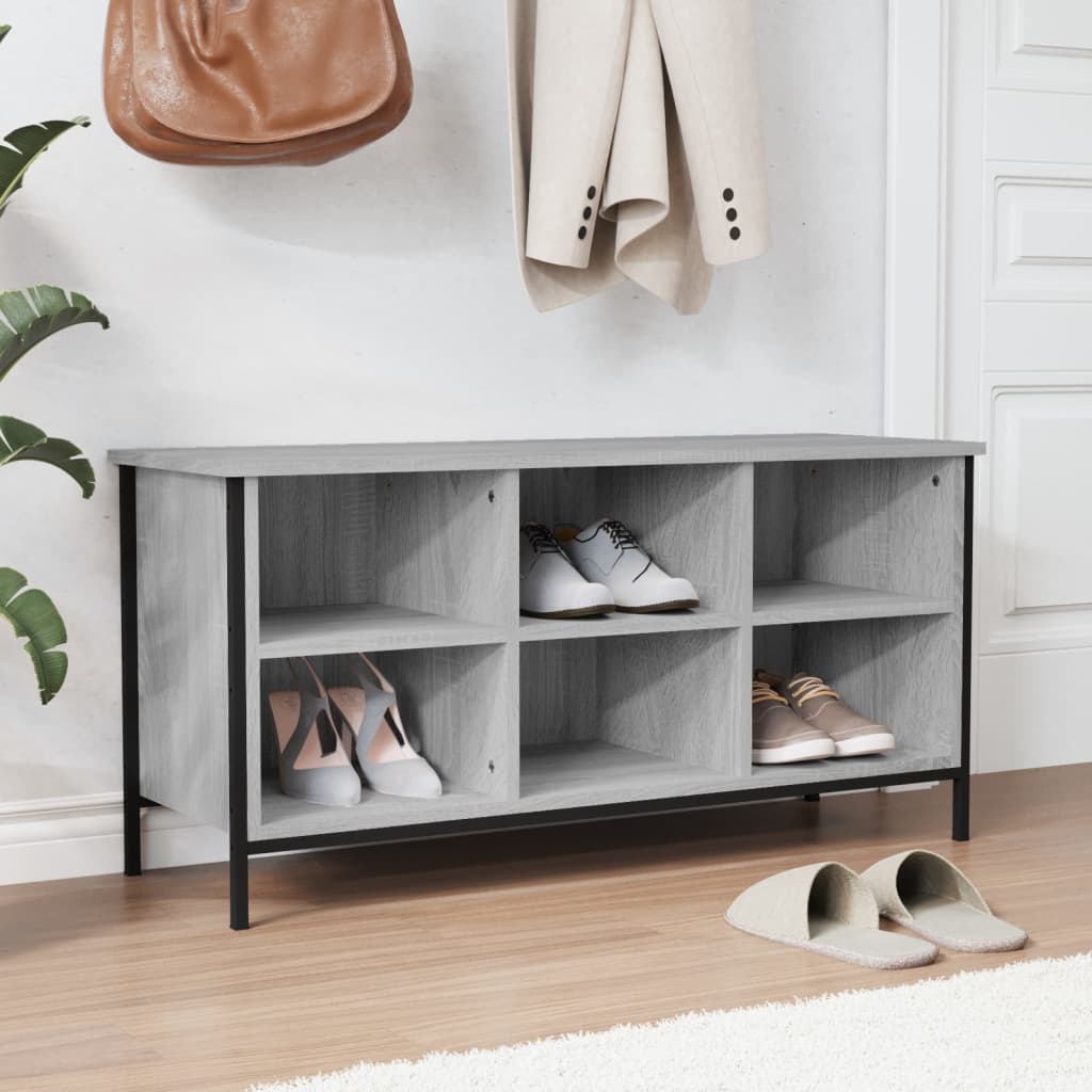 Schuhregal Holzwerkstoff Grau Sonoma