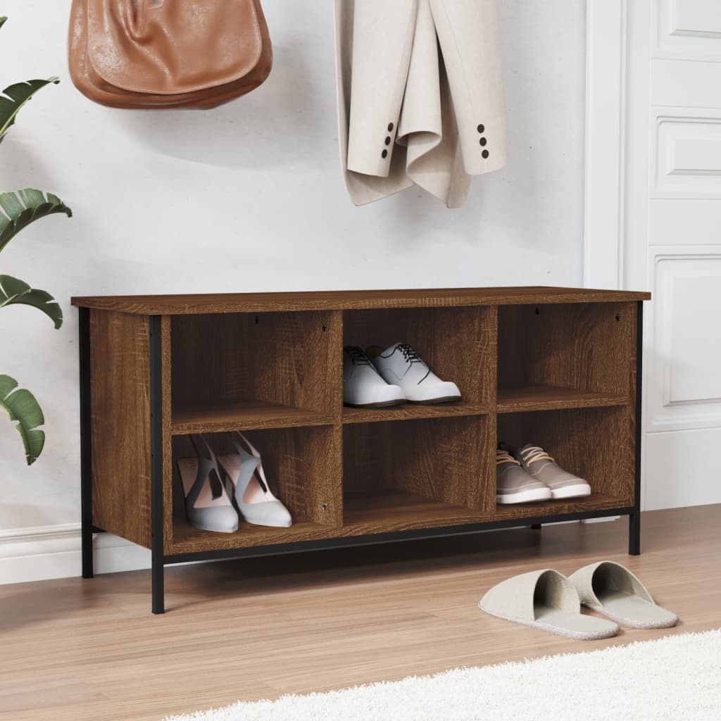 Schuhregal Braun Eichen-Optik Holzwerkstoff Braune Eiche