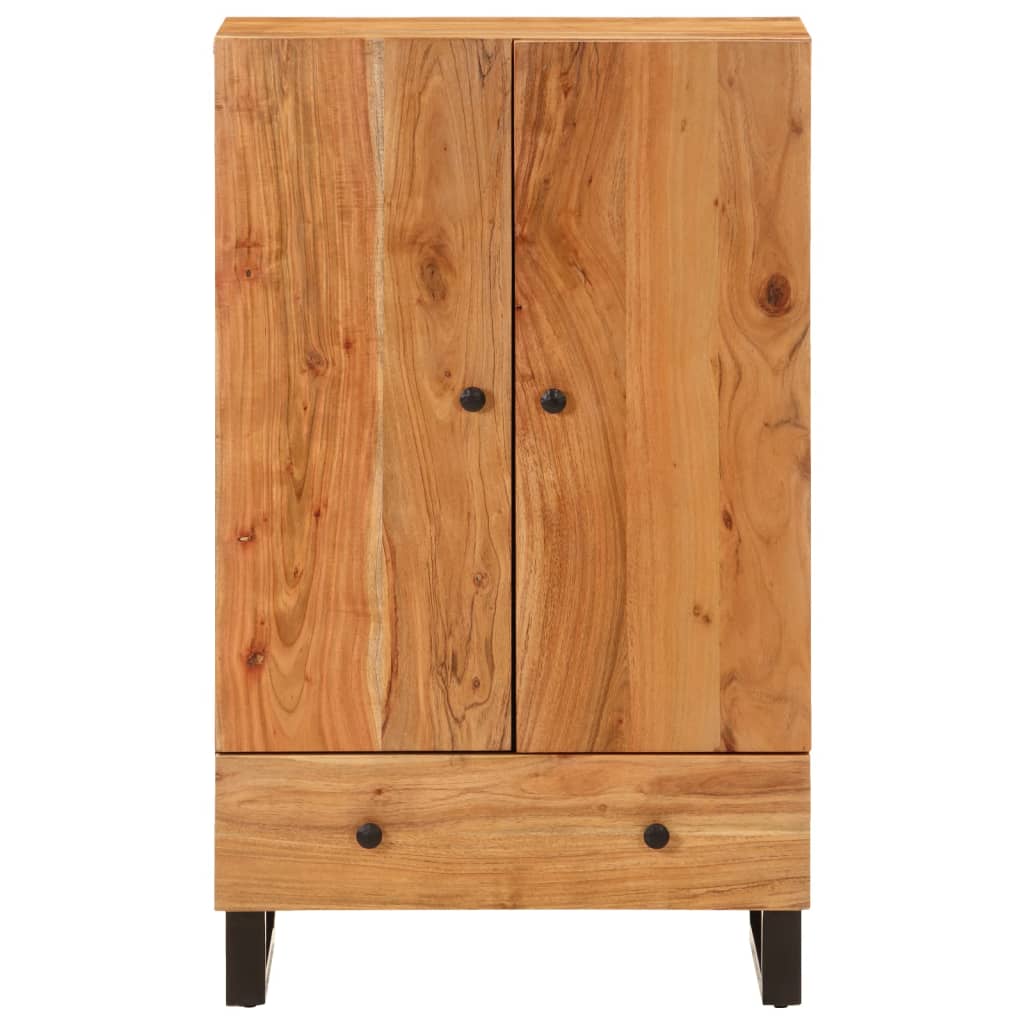 Highboard Mit Schublade 60X33X100 Cm Massivholz Akazie & Eisen