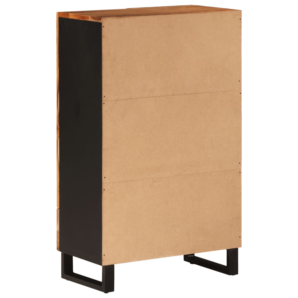 Highboard Mit Schublade 60X33X100 Cm Massivholz Akazie & Eisen
