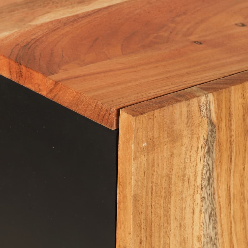 Highboard Mit Schublade 60X33X100 Cm Massivholz Akazie & Eisen