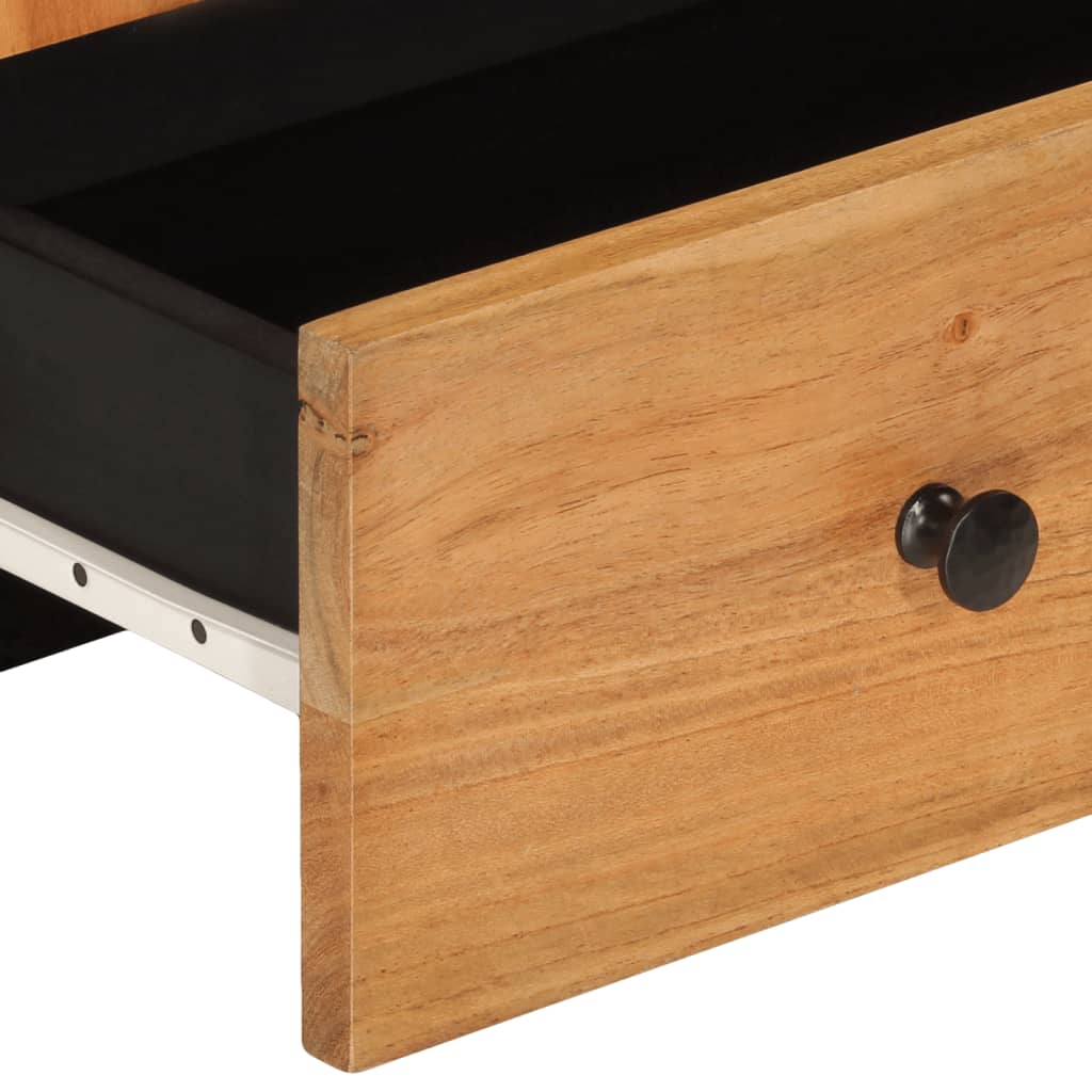 Highboard Mit Schublade 60X33X100 Cm Massivholz Akazie & Eisen
