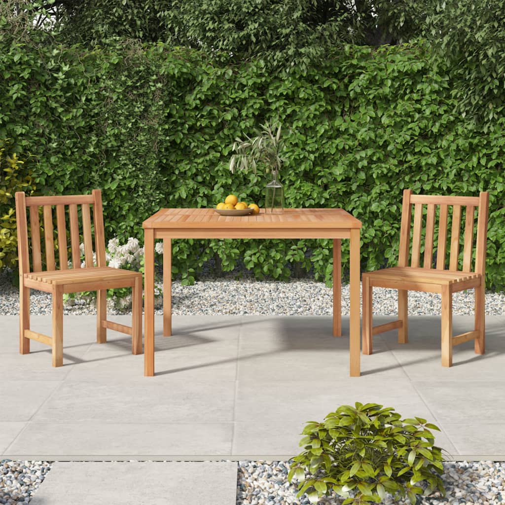 3-Teiliges Garten-Ess-Set 80 X 80 Cm Massivholz Teak