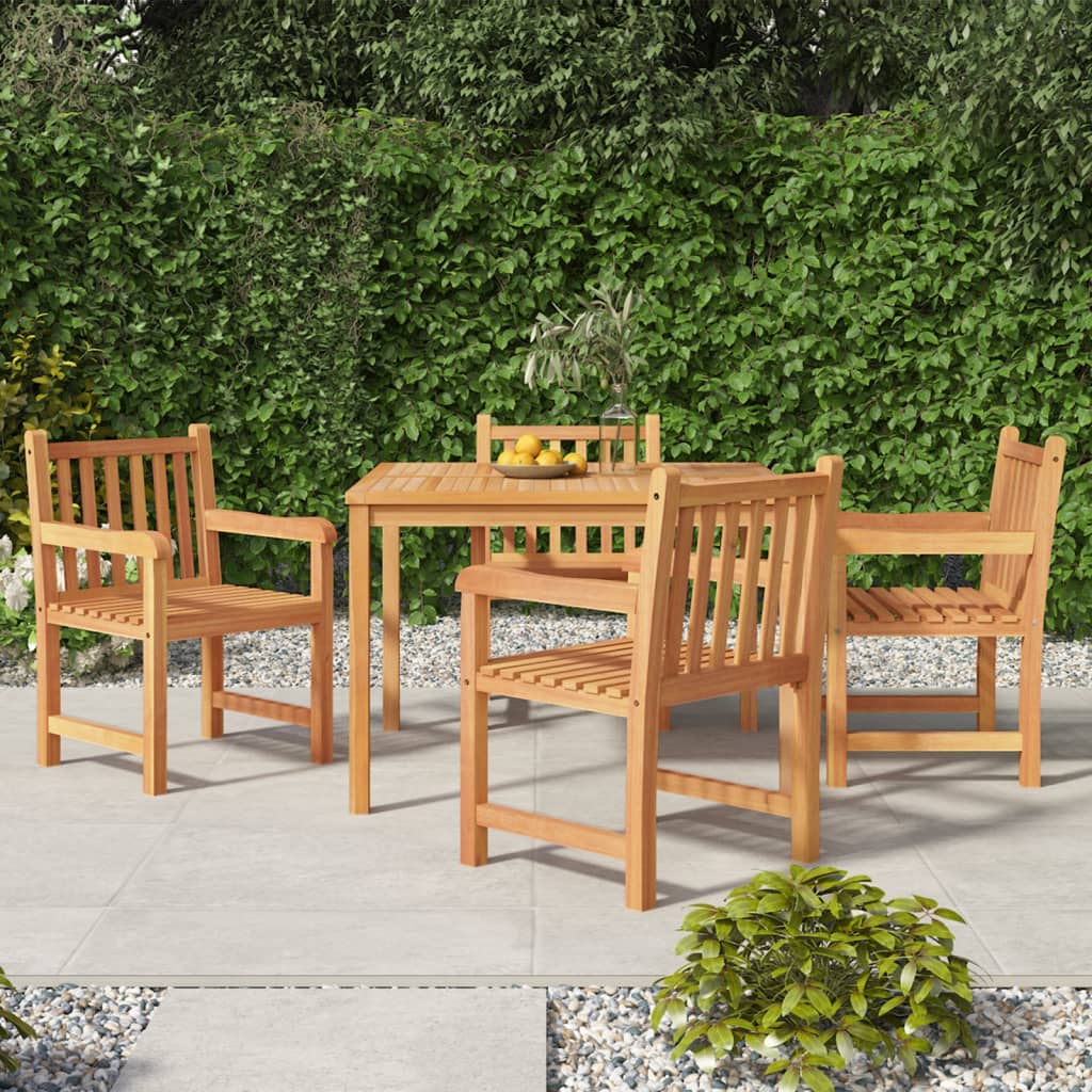 3-Teiliges Garten-Ess-Set 80 X 80 Cm Massivholz Teak