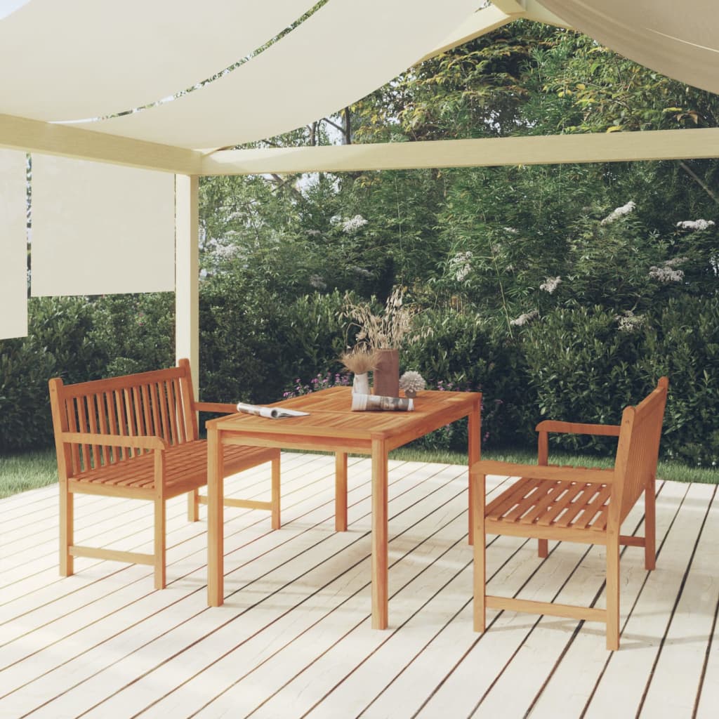 5-Teiliges Garten-Ess-Set 140 X 80 Cm Massivholz Teak