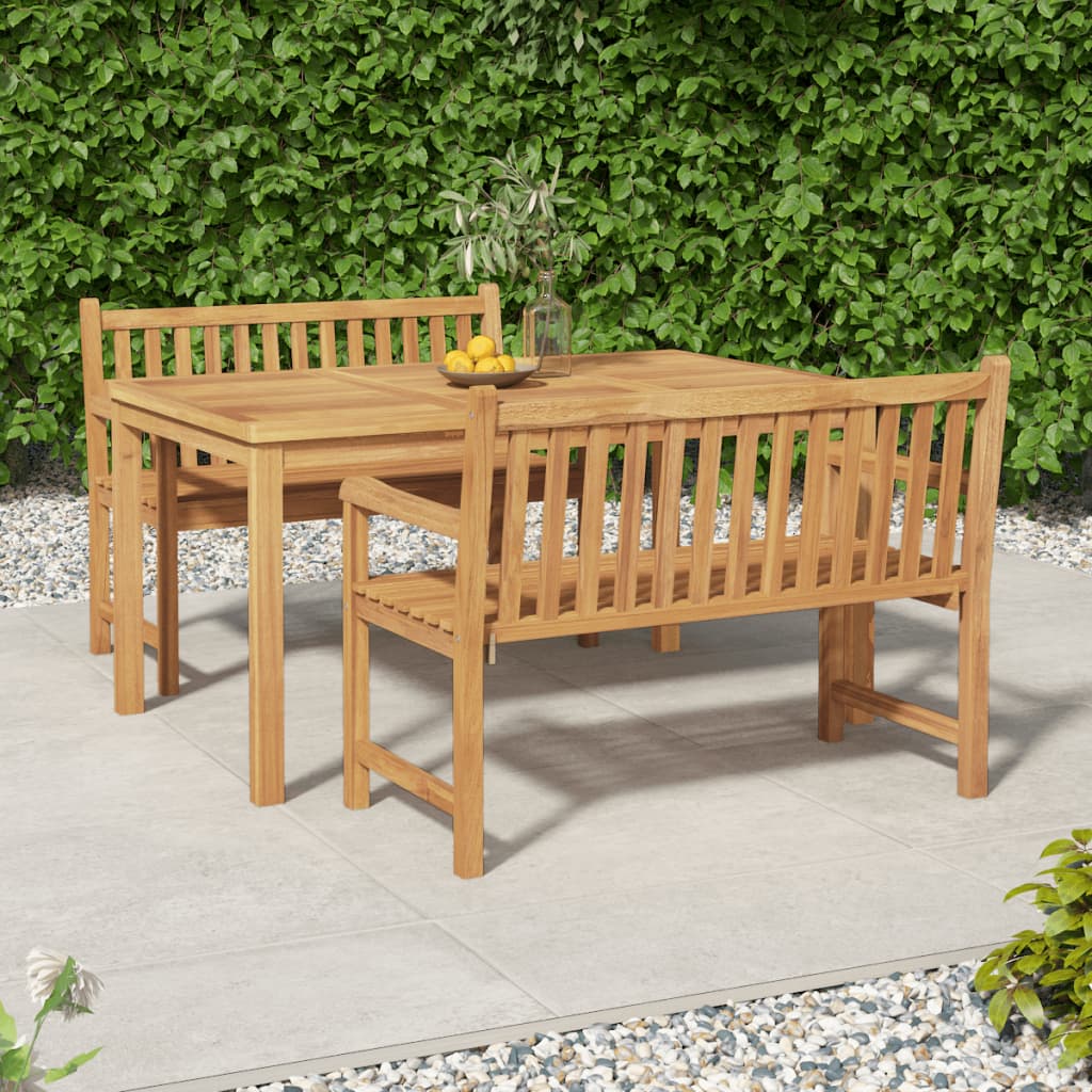 5-Teiliges Garten-Ess-Set 150 X 90 Cm Massivholz Teak