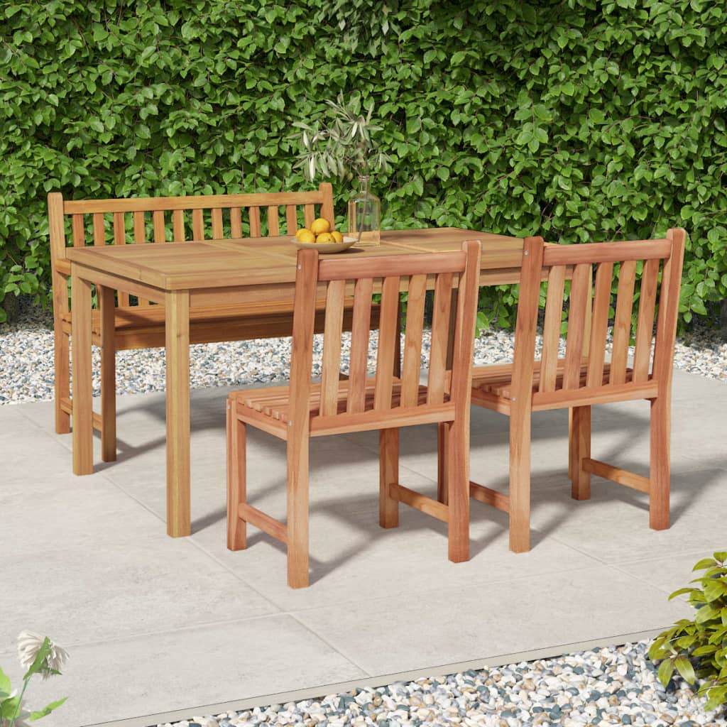 5-Teiliges Garten-Ess-Set 150 X 90 Cm Massivholz Teak