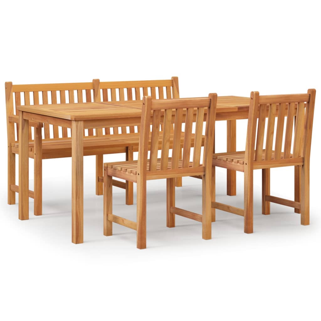 4-Tlg. Garten-Essgruppe Massivholz Teak