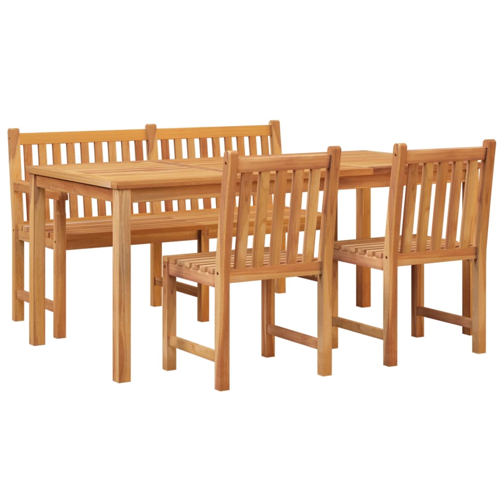 4-Tlg. Garten-Essgruppe Massivholz Teak