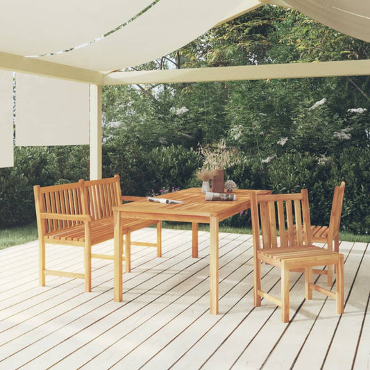 4-Tlg. Garten-Essgruppe Massivholz Teak