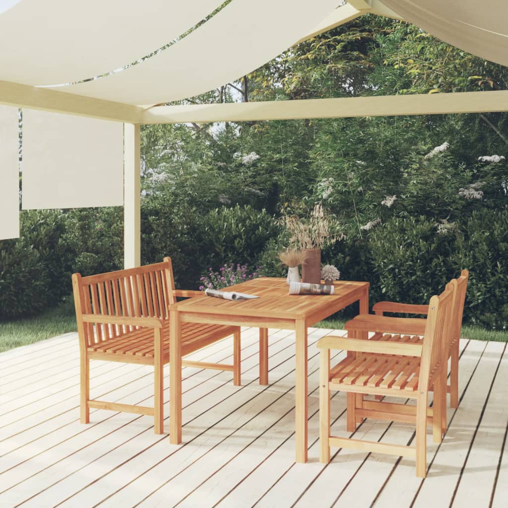 5-Teiliges Garten-Ess-Set 140 X 80 Cm Massivholz Teak