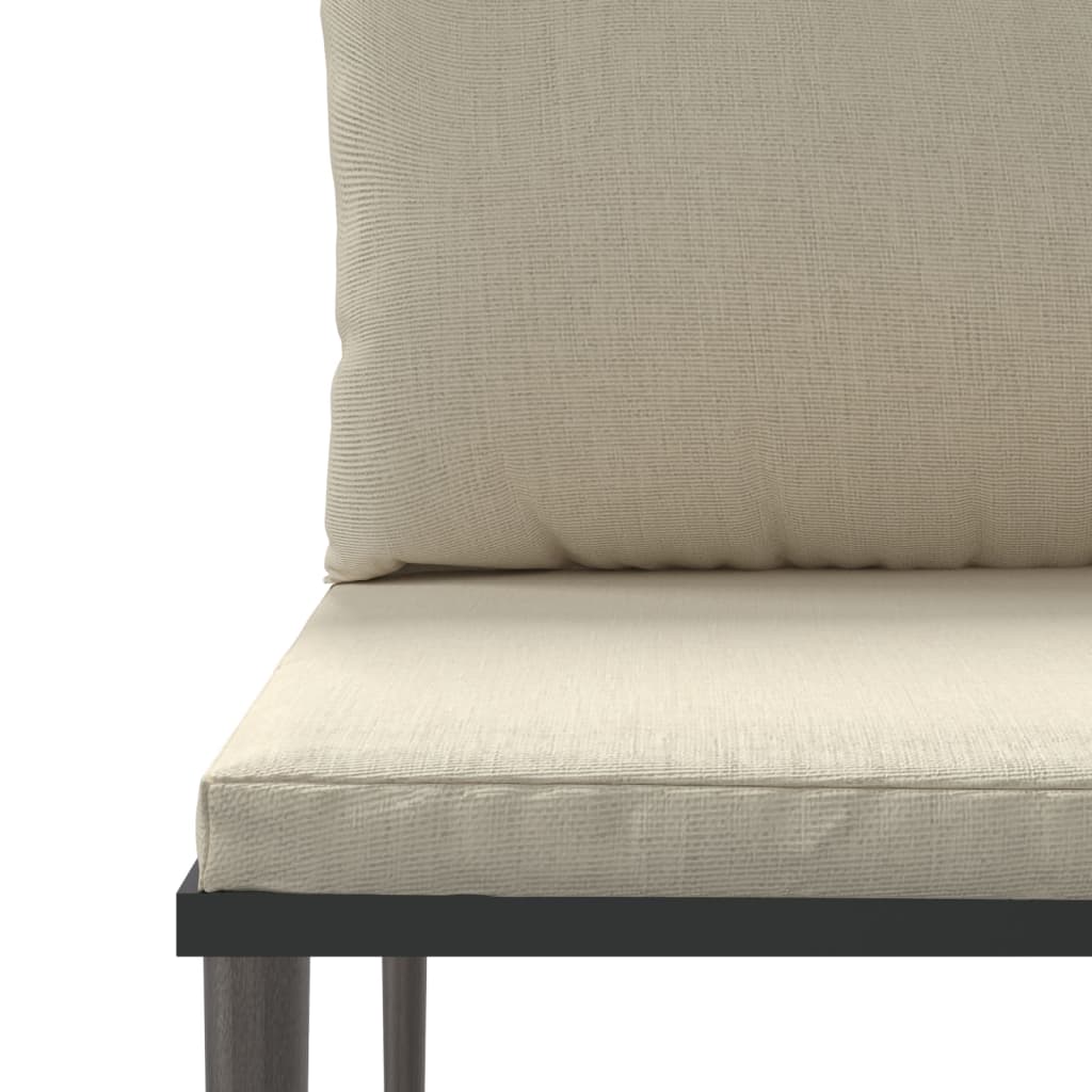 Garten-Mittelsofa Mit Kissen Grau Poly Rattan