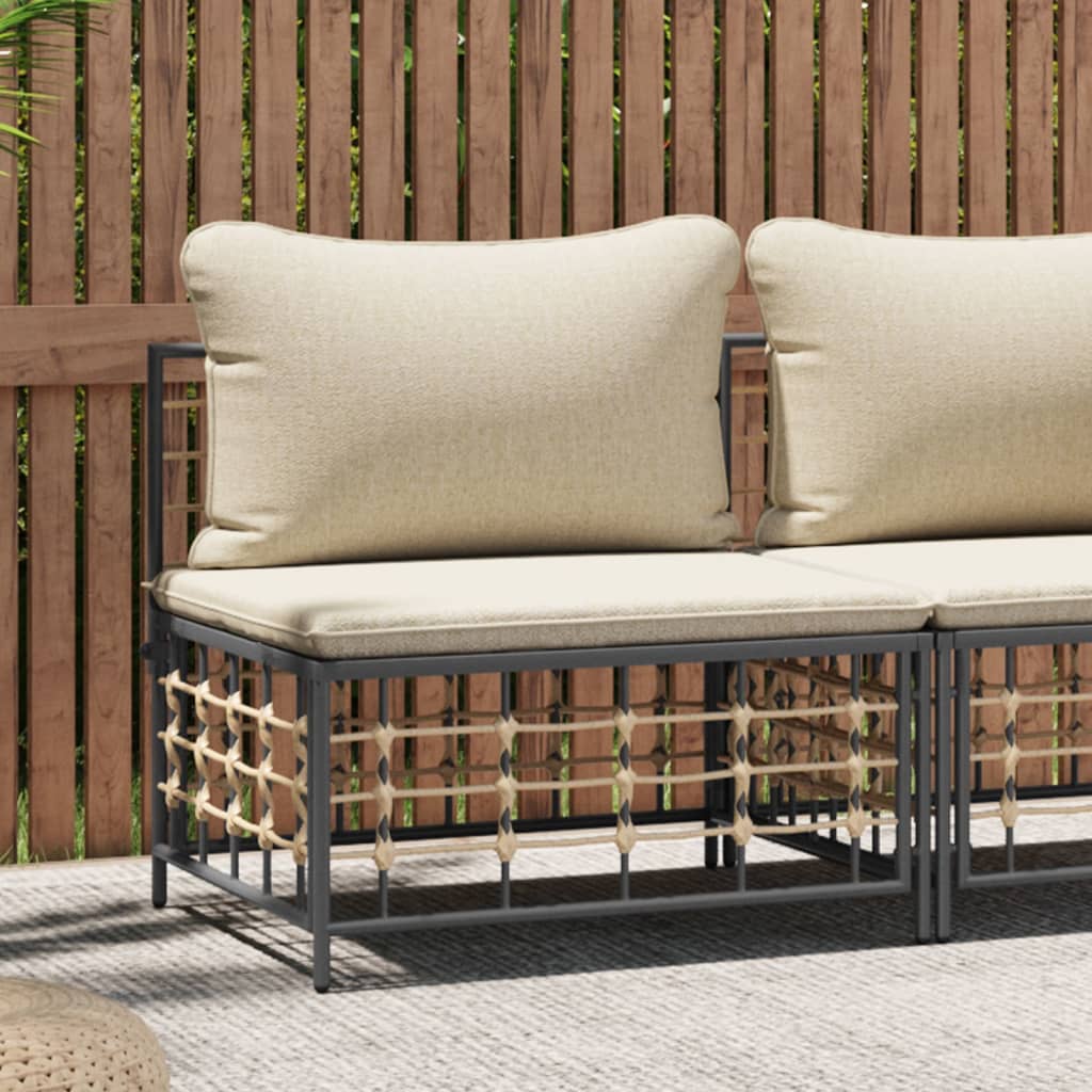 Garten Anthrazit 70X70X34 Cm Poly Rattan