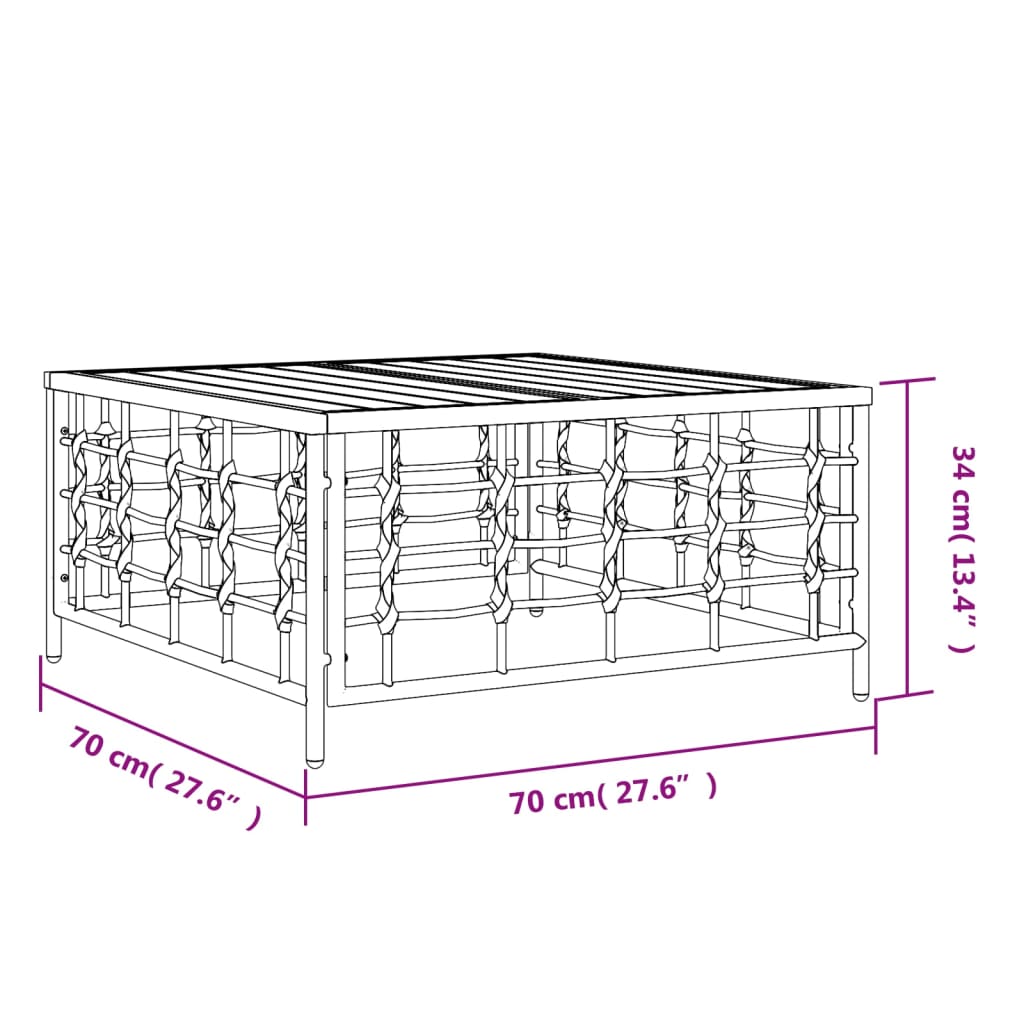Garten Anthrazit 70X70X34 Cm Poly Rattan