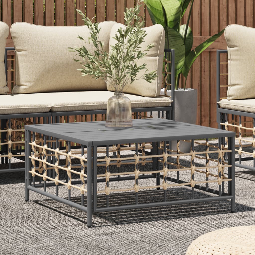Garten Anthrazit 70X70X34 Cm Poly Rattan