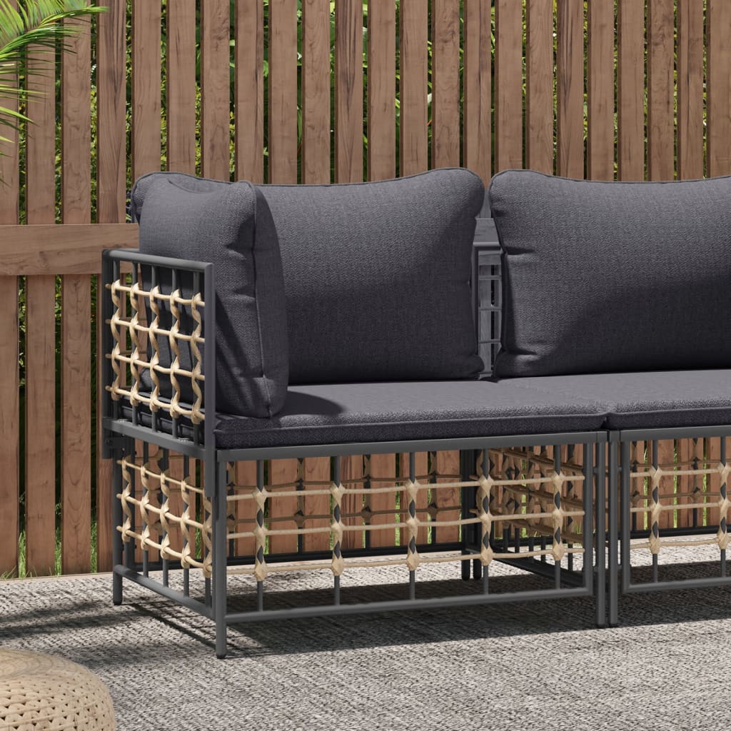 Garten Anthrazit 70X70X34 Cm Poly Rattan