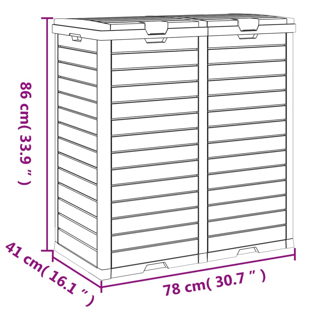 Outdoor-Mülltonne 78X41X86 Cm Polypropylen