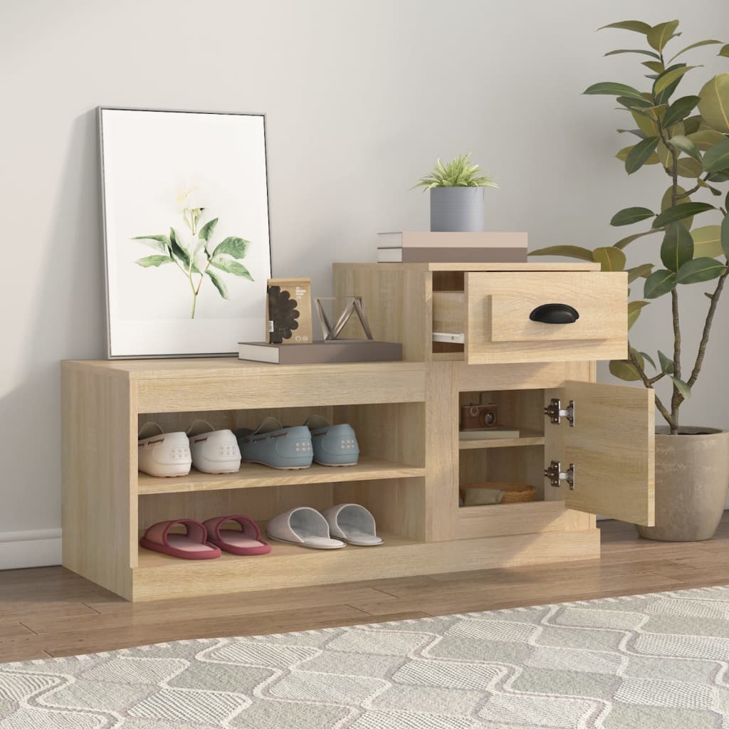 Schuhschrank Sonoma-Eiche 100X42X60 Cm Holzwerkstoff Sonoma Eiche