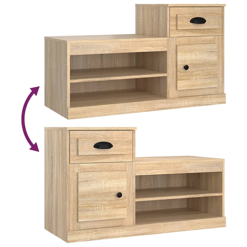 Schuhschrank Sonoma-Eiche 100X42X60 Cm Holzwerkstoff Sonoma Eiche