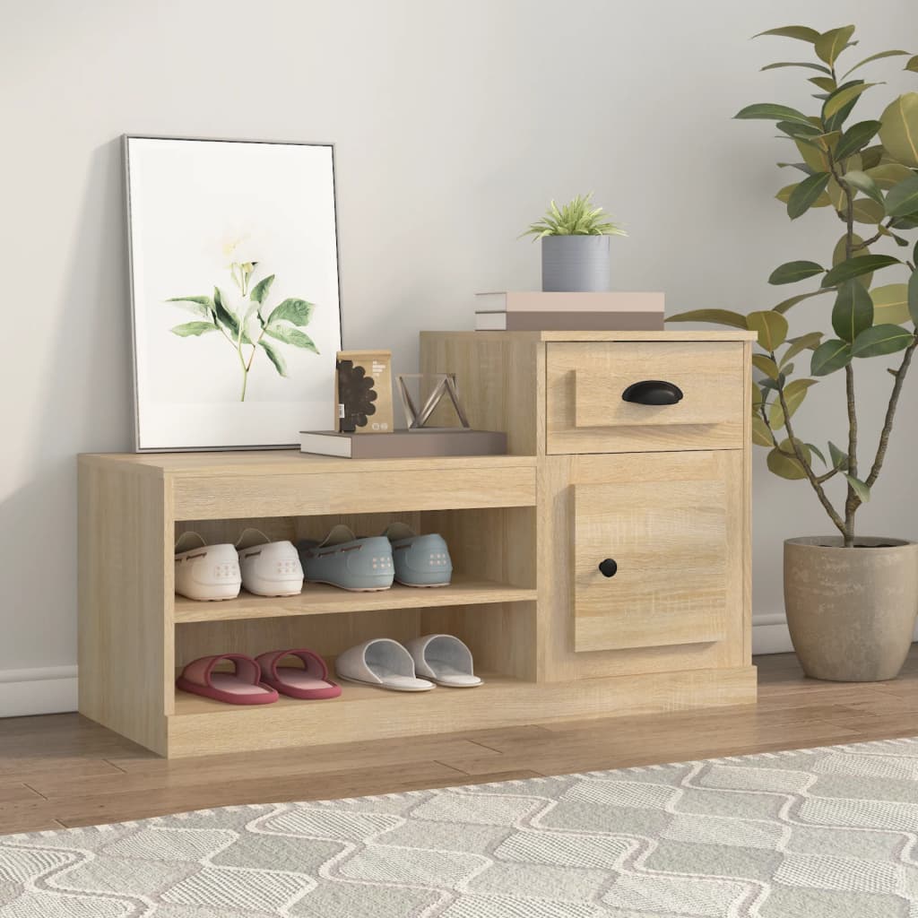 Schuhschrank Sonoma-Eiche 100X42X60 Cm Holzwerkstoff Sonoma Eiche