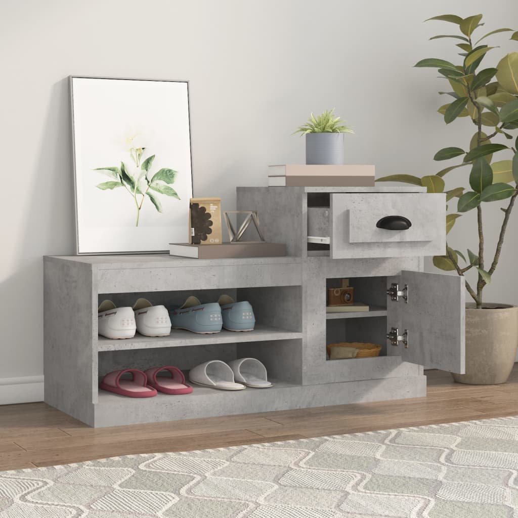 Schuhschrank 100X42X60 Cm Holzwerkstoff Betongrau