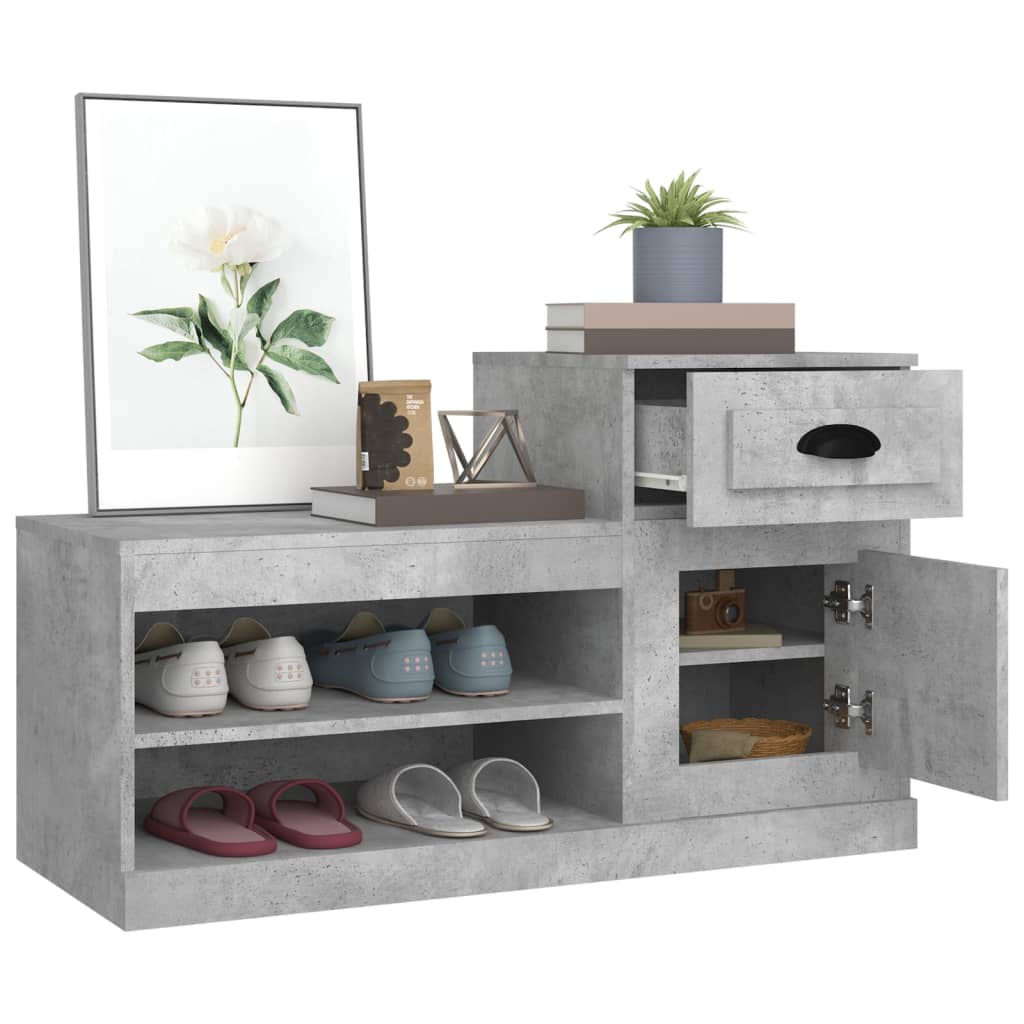 Schuhschrank 100X42X60 Cm Holzwerkstoff Betongrau