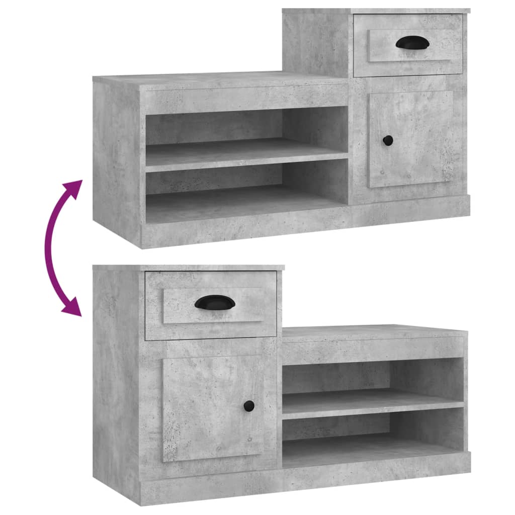 Schuhschrank 100X42X60 Cm Holzwerkstoff Betongrau