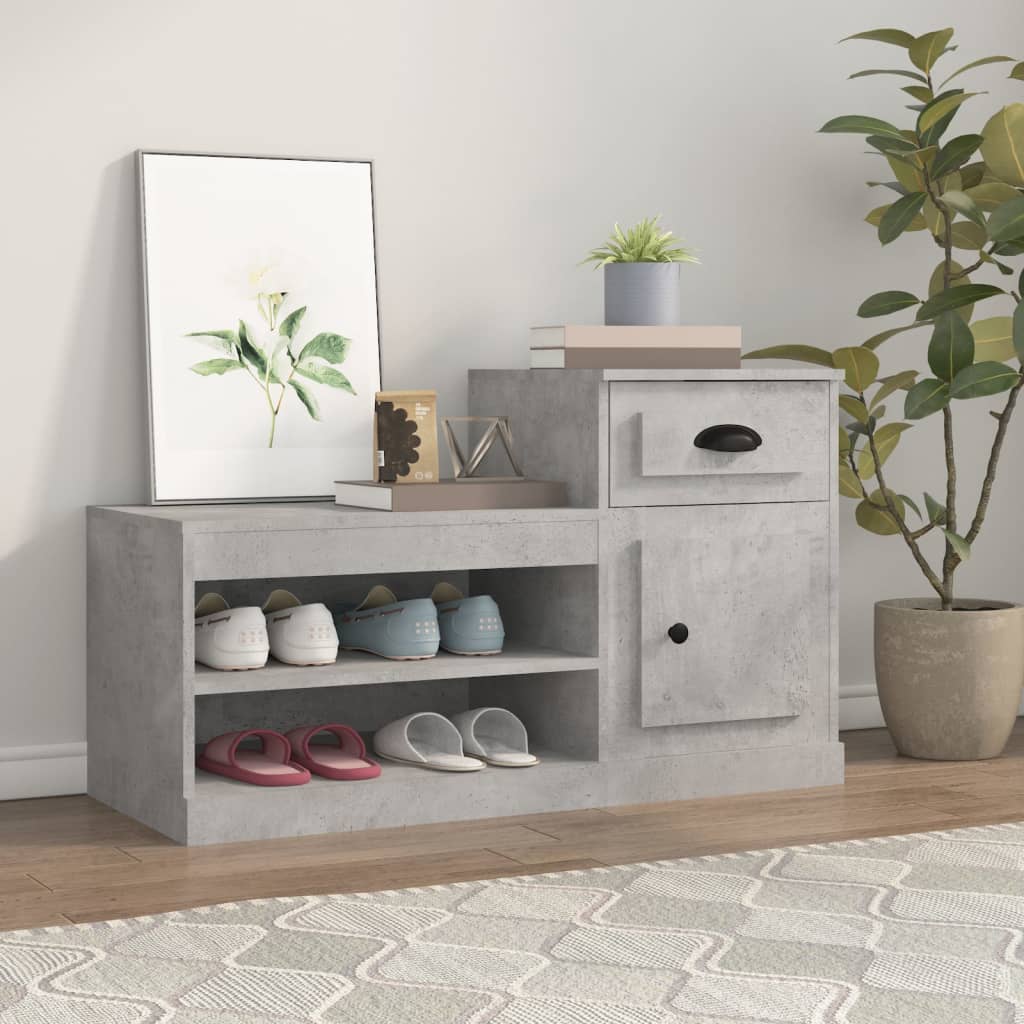 Schuhschrank 100X42X60 Cm Holzwerkstoff Betongrau