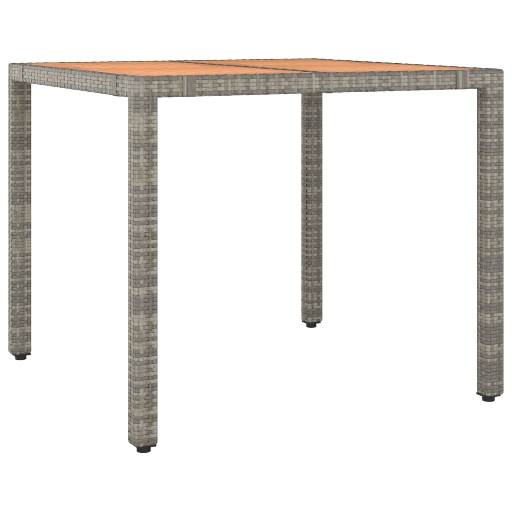 5-Tlg. Garten-Essgruppe Mit Kissen Grau Poly Rattan