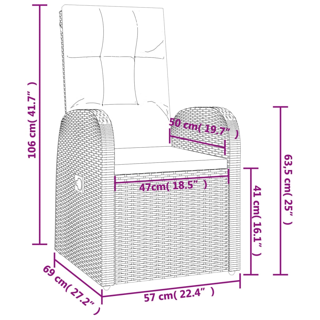 5-Tlg. Garten-Essgruppe Mit Kissen Schwarz Poly Rattan