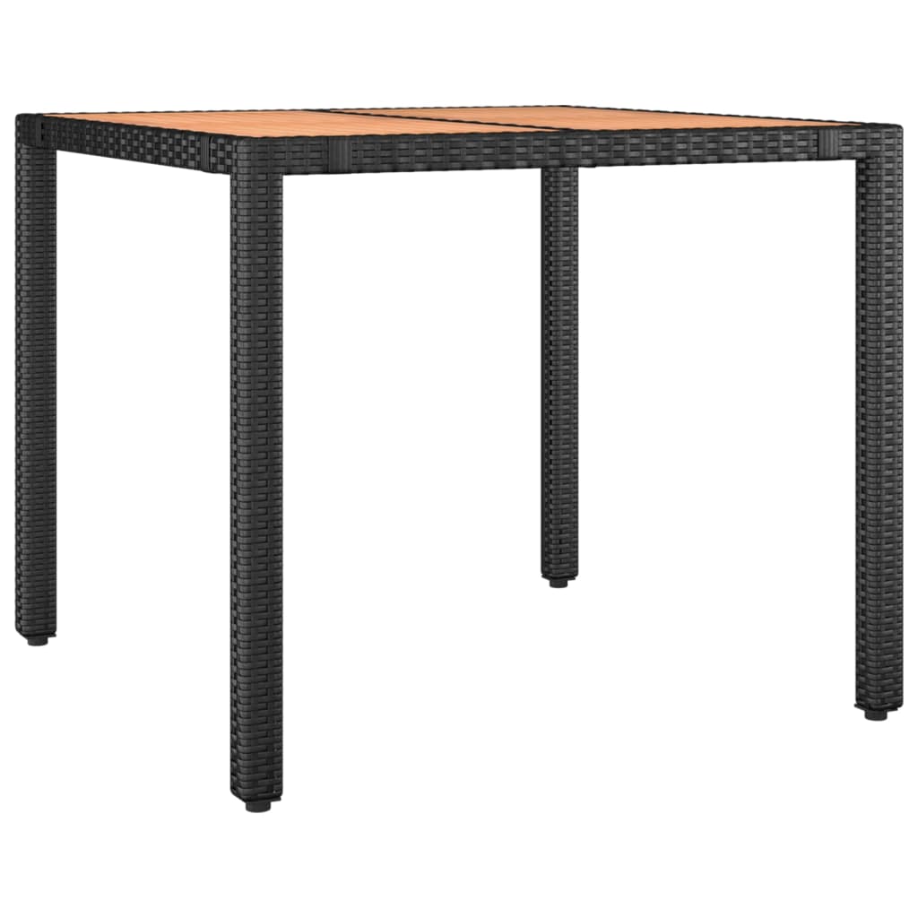 5-Tlg. Garten-Essgruppe Mit Kissen Schwarz Poly Rattan